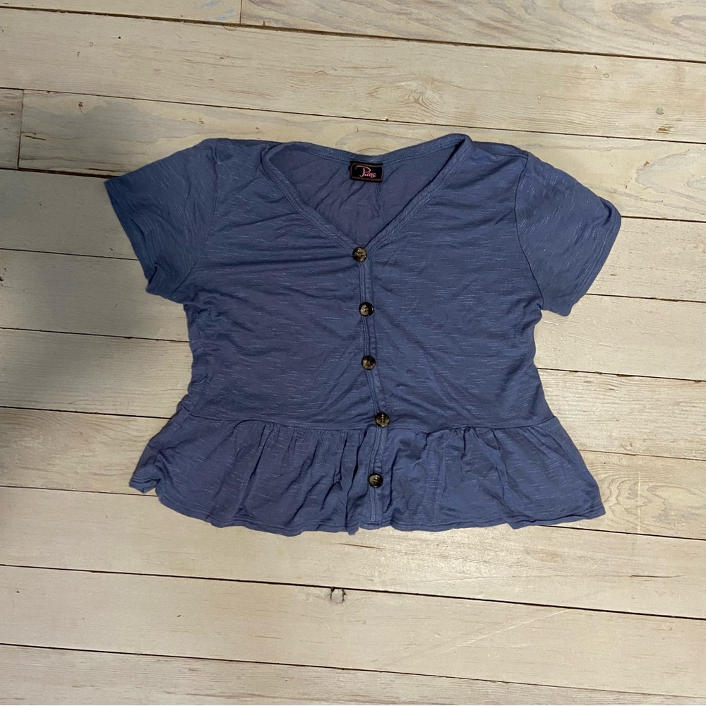 P.ine/cropped shirt/blue/size medium